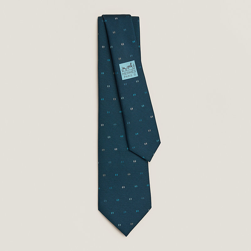 H Tonneau tie - Blue | Hermès USA